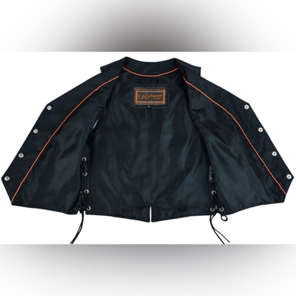 Women's Braided Leather Vest - Picture 4 of 16